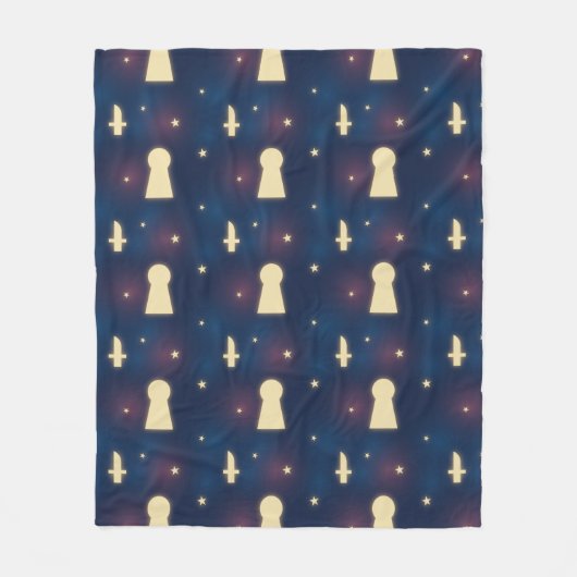 Fleece Blanket Starry Night Knife Keyhole Pattern (Vorderseite)