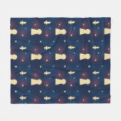 Fleece Blanket Starry Night Knife Keyhole Pattern (Vorderseite (Horizontal))