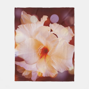 Fleece Blanket Sword Lily Red Bokeh