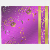 Fleece Blanket, Tempel, Blumenurlaub, elegant, (Vorderseite (Horizontal))