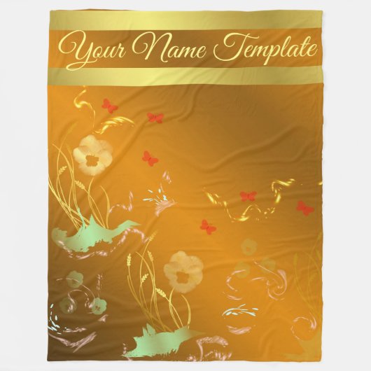 Fleece Blanket, Tempel, Blumenurlaub, elegant, (Vorderseite)