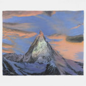 Fleece Blanket - "The Matterhorn at Sunset" (Vorderseite (Horizontal))