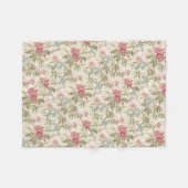 Fleece Blanket Vintag rosa und blau floral (Vorderseite (Horizontal))