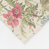 Fleece Blanket Vintag rosa und blau floral (Ecke)