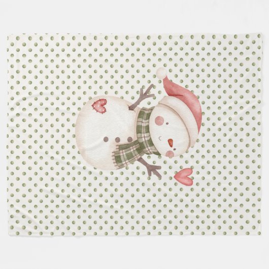 Fleece Blanket w/Niedlich Snowman (Vorderseite (Horizontal))
