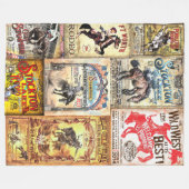 Fleece Blanket with Vintage Cowboy Rodeo Signs (Vorderseite (Horizontal))