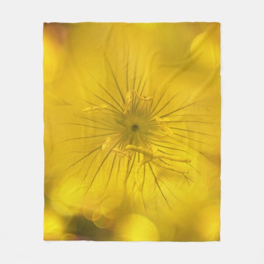 Fleece Blanket Yellow Bokeh-Blume (Vorderseite)
