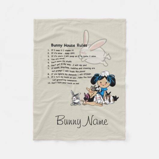 Fleece Bunny Rabbit - HouseRules Personalisiert (Vorderseite)