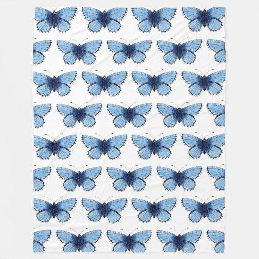 Fleece-Decke - Blauer Schmetterling Fleecedecke (Vorderseite)