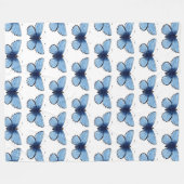 Fleece-Decke - Blauer Schmetterling Fleecedecke (Vorderseite (Horizontal))