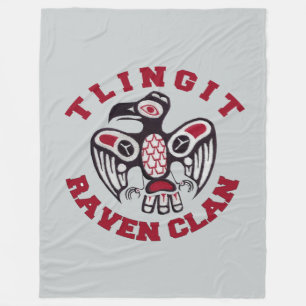 Fleece-Decke des Tlingit-Raben-Clan-60x80 Fleecedecke