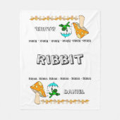 Fleece-Decke Frosch Quaken Pilz Fleecedecke (Vorderseite)