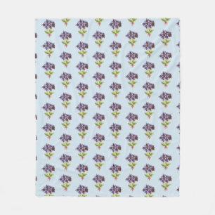 Fleece-Decke Lila Veilchen Muster Blassblau Fleecedecke