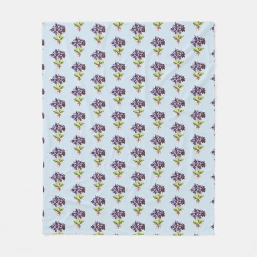 Fleece-Decke Lila Veilchen Muster Blassblau Fleecedecke (Vorderseite)