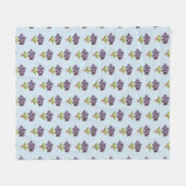 Fleece-Decke Lila Veilchen Muster Blassblau Fleecedecke (Vorderseite (Horizontal))