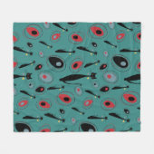 Fleece-Decke | MidCentury Modern Atomic Cats Fleecedecke (Vorderseite (Horizontal))