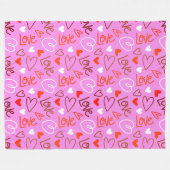 Fleece-Decke mit hingekritzelten Liebesherzen Fleecedecke (Vorderseite (Horizontal))
