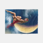 Fleece-Decke, Nachtfee auf Mond Fleecedecke (Vorderseite (Horizontal))