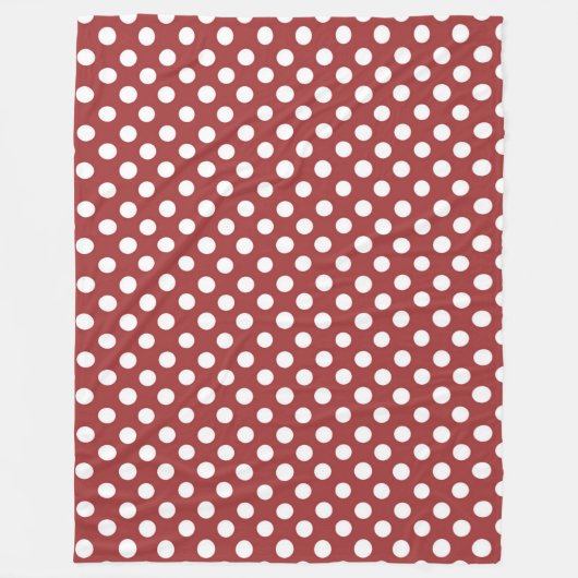 Fleece-Decke/Redwith weiße Polka-Punkte Fleecedecke (Vorderseite)