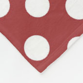 Fleece-Decke/Redwith weiße Polka-Punkte Fleecedecke (Ecke)