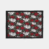 Fleece-Decke/Schädel und Rosen Fleecedecke (Vorderseite (Horizontal))