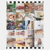 Fleece der Schwarz-weißen Streifen 20 FotoCollage- (Vorderseite)