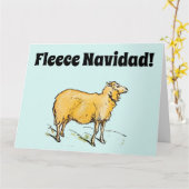 Fleece Feliz Navidad Funny Christmas Sheep Joke Karte (Gelbe Blume)