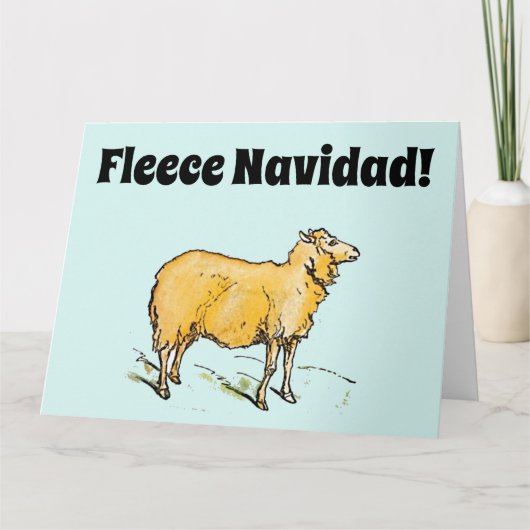Fleece Feliz Navidad Funny Christmas Sheep Joke Karte (Vorderseite)