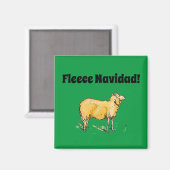 Fleece Feliz Navidad Funny Christmas Sheep Joke Magnet (Vorderseite/Rückseite)