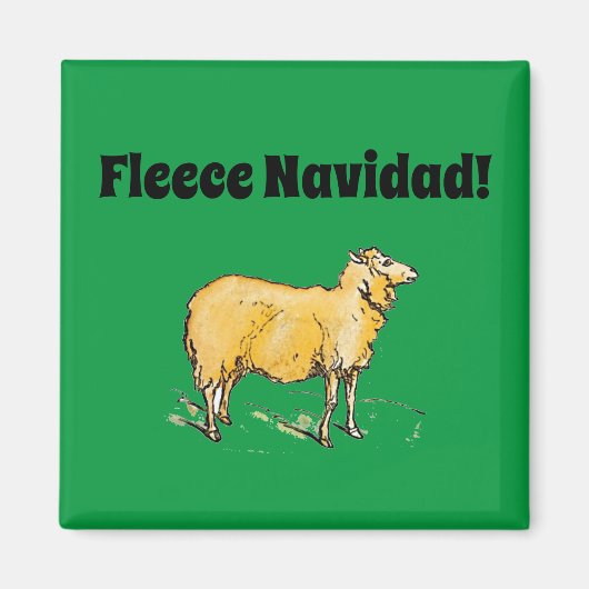 Fleece Feliz Navidad Funny Christmas Sheep Joke Magnet (Vorne)
