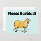 Fleece Feliz Navidad Funny Christmas Sheep Joke Postkarte (Vorne/Hinten)