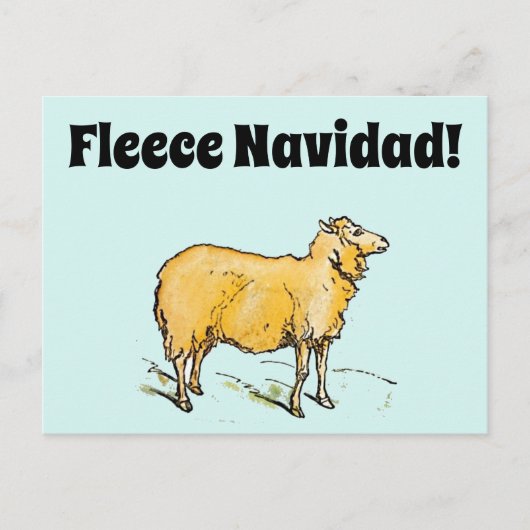 Fleece Feliz Navidad Funny Christmas Sheep Joke Postkarte (Vorderseite)
