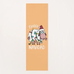 Fleece Feliz Navidad Funny Cute Sheep Christmas Yogamatte
