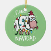 Fleece Feliz Navidad Funny Niedliches Schaf Weihna Keramik Ornament (Vorne)