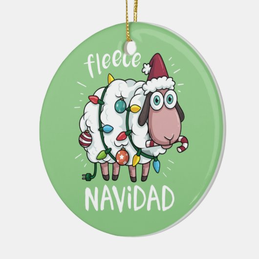 Fleece Feliz Navidad Funny Niedliches Schaf Weihna Keramik Ornament (Links)