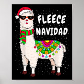 Fleece Feliz Navidad Llama Weihnachten Niedlichen Poster (Vorne)