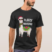 Fleece Feliz Navidad Llama Weihnachtssüßer Niedlic T-Shirt (Vorderseite)