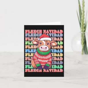 Fleece Feliz Navidad - Niedliche Weihnachtskuh - l Karte