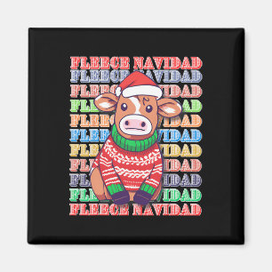 Fleece Feliz Navidad - Niedliche Weihnachtskuh - l Magnet