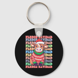 Fleece Feliz Navidad - Niedliche Weihnachtskuh - l Schlüsselanhänger