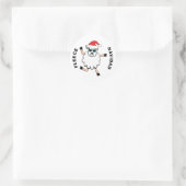 Fleece Feliz Navidad Sheep Runder Aufkleber (Tasche)