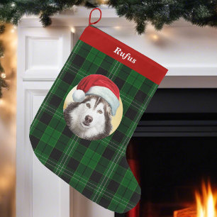 Fleece Hund Weihnachtsmannmütze Foto Weihnachten Großer Weihnachtsstrumpf
