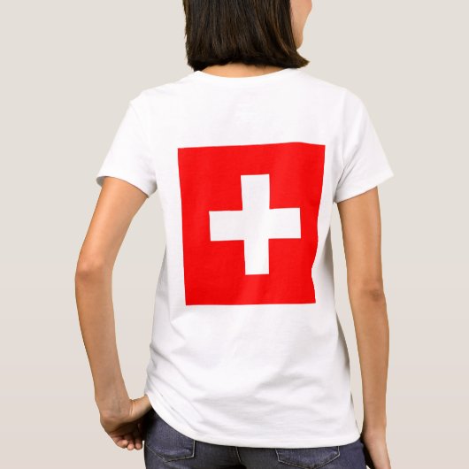 Fleece Jogger mit Schweizer Flagge T-Shirt (Rückseite)