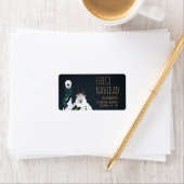 Fleece Navidad Chic Funny Quirky Llama & Sheep Pun Adressaufkleber (Insitu)