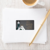 Fleece Navidad Chic Funny Quirky Llama & Sheep Pun Adressaufkleber (Insitu)