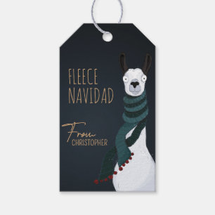 Fleece Navidad Chic Lustiger Weihnachts-Llama Dunk Geschenkanhänger