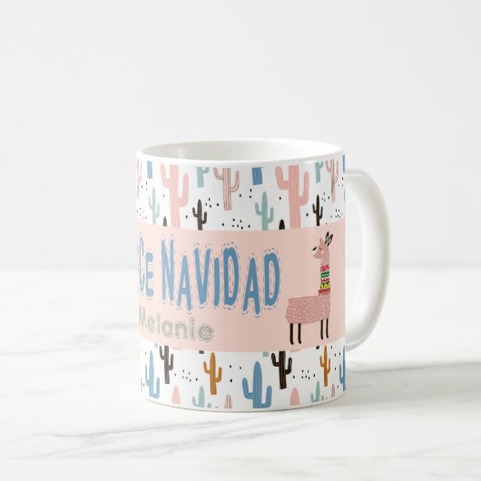 Fleece Navidad Christmas Llamas Kaffeetasse (VorderseiteRechts)