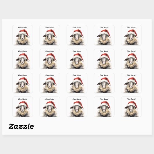 Fleece Navidad Christmas Sheep Sticker (Blatt)