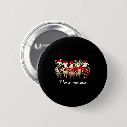 Fleece Navidad Christmas Spanish Sheep Santa Sheep Button (Vorne & Hinten)