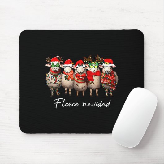 Fleece Navidad Christmas Spanish Sheep Santa Sheep Mousepad (Mit Mouse)